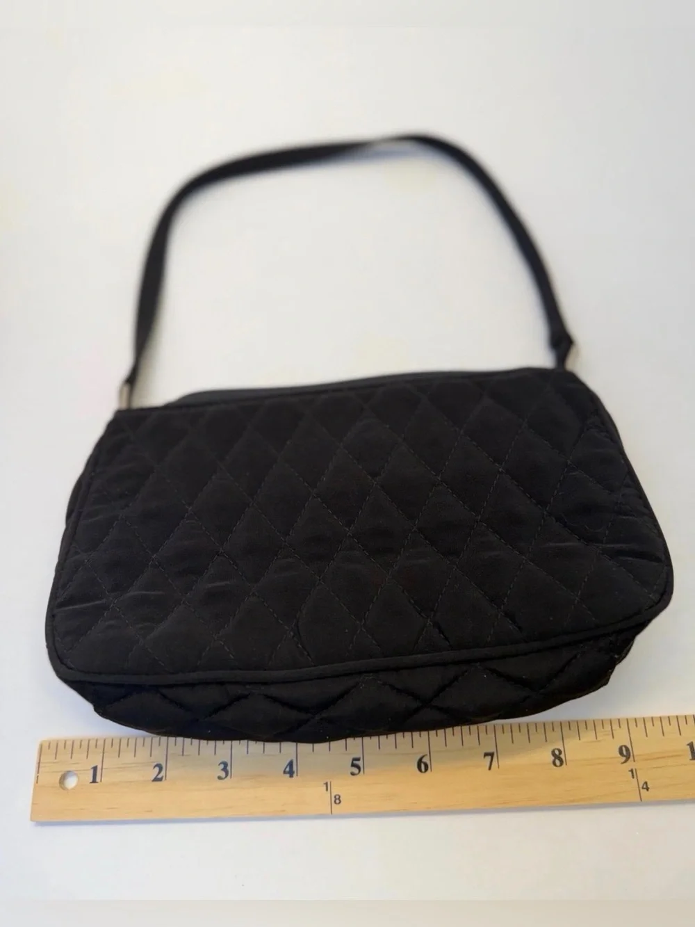 Vera Bradley Black Quilted Floral Applique Wristlet